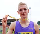 Barry Maskell (Durham) with his bronze medal from 2012 English Schools champs, gateshead. 